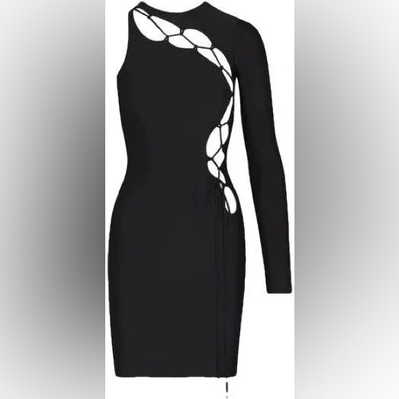 SKIMS Dresses & Skirts - SKIMS Black One-Shoulder Dress with Cut-Out Design